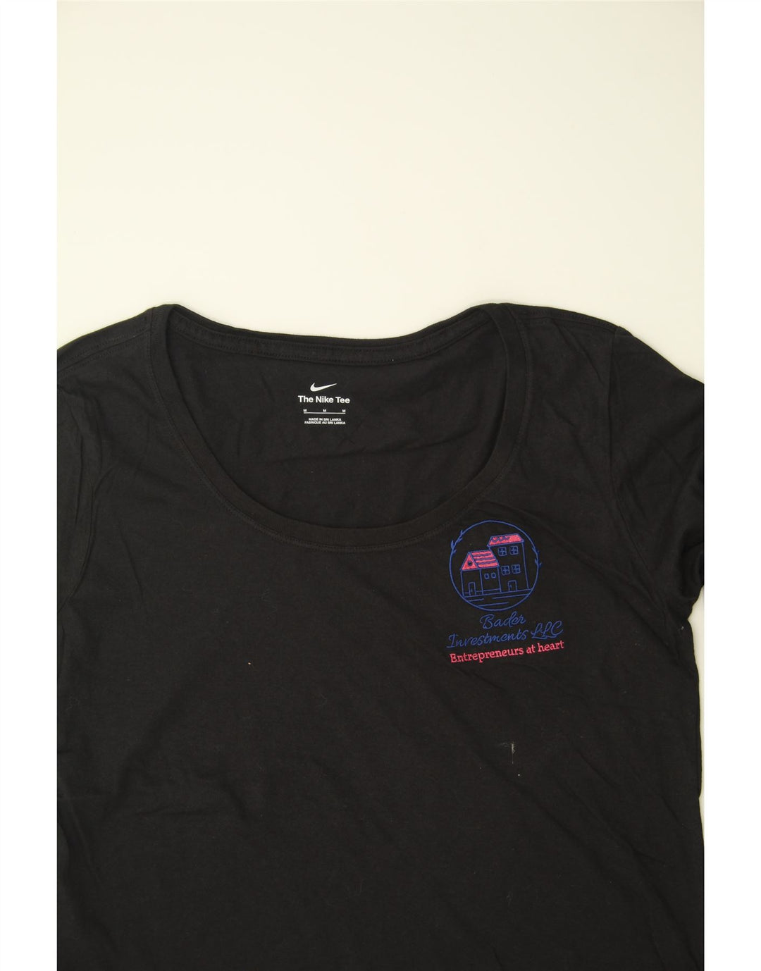 NIKE Womens Graphic Top Long Sleeve UK 14 Medium Black Polyester Vintage Nike and Second-Hand Nike from Messina Hembry 