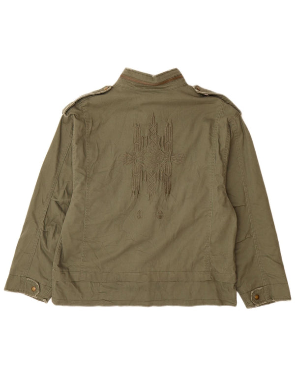 Zara Γυναικείο Military Utility Jacket UK 14 Medium Khaki Cotton Army