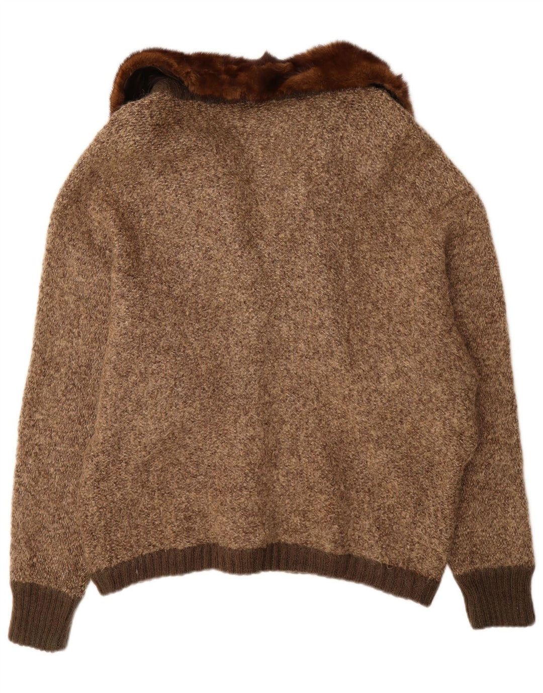 Γυναικείο πουλόβερ με ζακέτα VINTAGE UK 18 XL καφέ