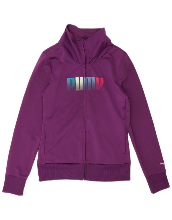 Puma Γυναικεία αθλητική φόρμα γραφικών Top Jacket UK 12 Medium Purple Polyester
