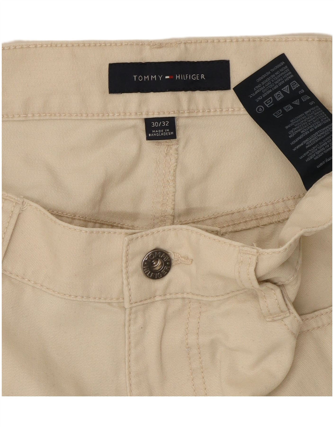 TOMMY HILFIGER Ανδρικό ίσιο casual παντελόνι W30 L32 Λευκό βαμβακερό