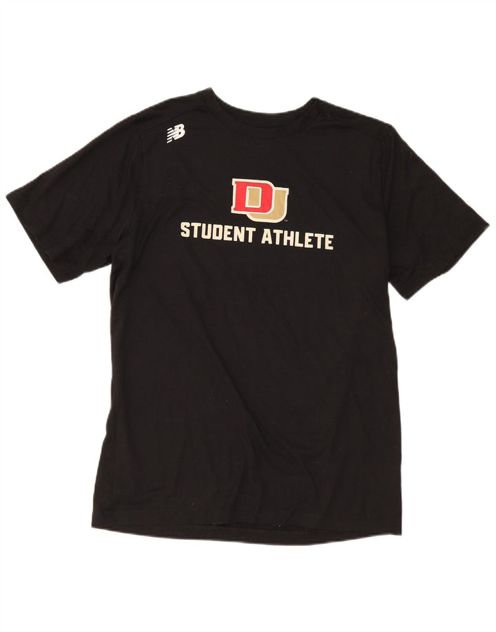 Ανδρικό γραφικό T-Shirt New Balance Top Large Μαύρο Πολυεστέρας