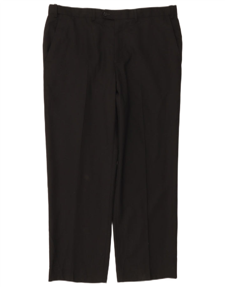 Marks & Spencer Γυναικείο ίσιο κανονικό παντελόνι W36 L29 Μαύρο μάλλινο