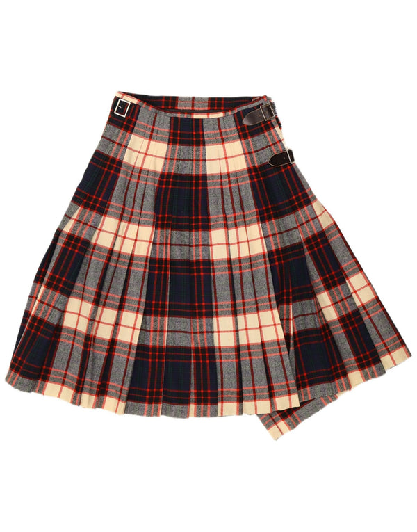 Vintage Γυναικεία Kilted Wrap Φούστα W26 Small Navy Blue καρό