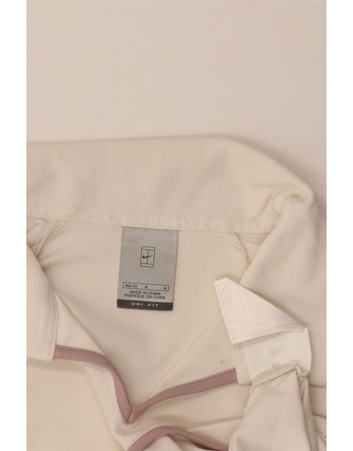 Γυναικείο πουκάμισο NIKE Dri Fit Crop Polo US 8/10 μεσαίο λευκό πολυεστέρας
