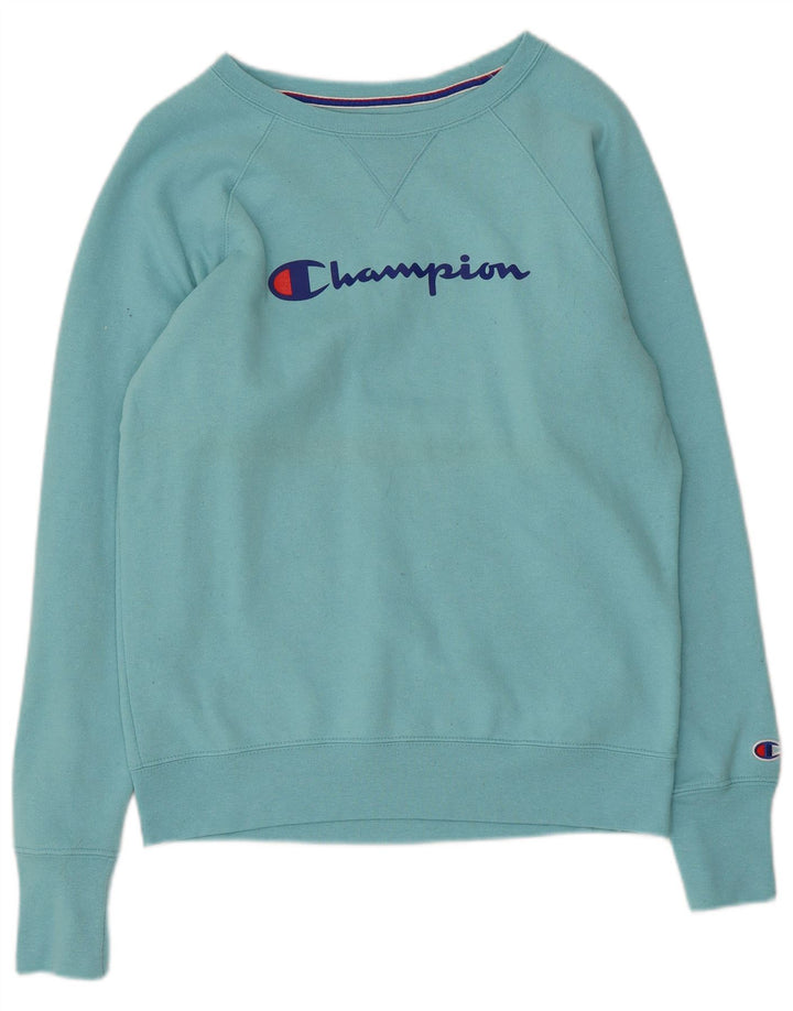 Champion Γυναικείο Γραφικό Φούτερ Jumper UK 10 Small Blue Polyester