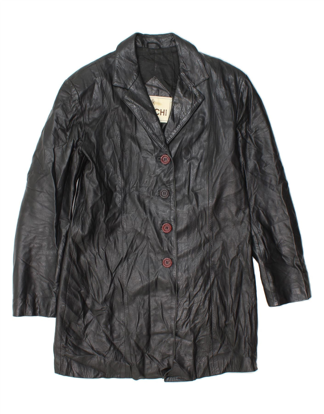 BRASCHI Womens Overcoat IT 46 Large Black Vintage Braschi and Second-Hand Braschi from Messina Hembry 