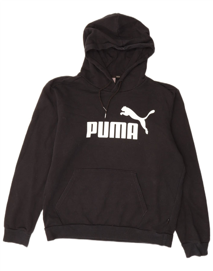 Ανδρικό γραφικό κουκούλα PUMA, μεσαίο μαύρο βαμβακερό