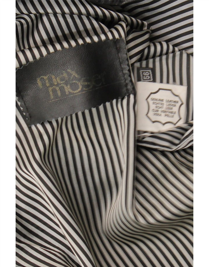 Max Moser Γυναικείο Δερμάτινο Μπουφάν EU 56 6XL Μαύρο Δερμάτινο