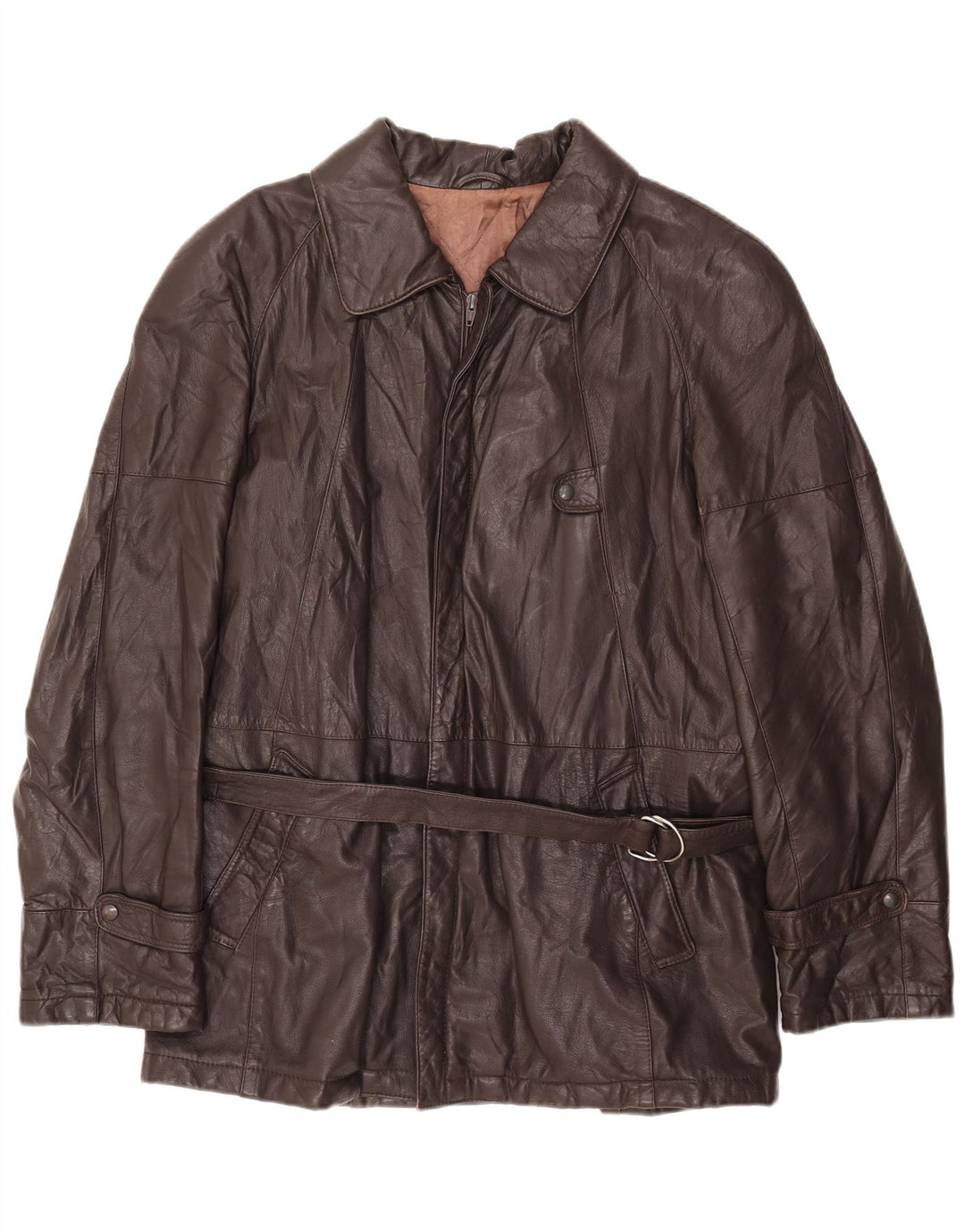 VINTAGE Ανδρικό Δερμάτινο Μπουφάν IT 54 2XL Καφέ Δερμάτινο