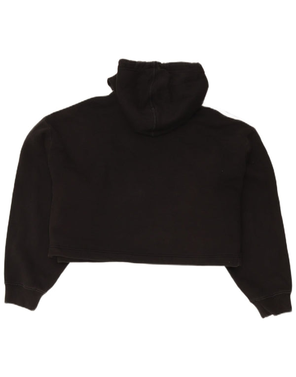 Adidas Γυναικείο Crop Oversized Hoodie Jumper UK 14 Large μαύρο βαμβακερό