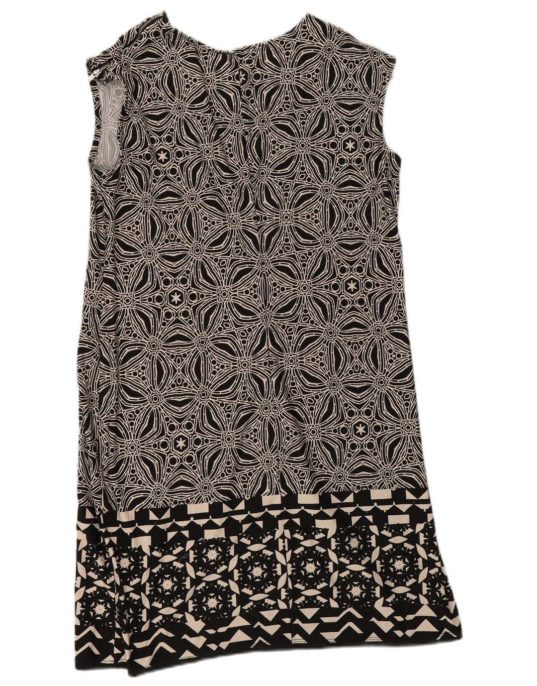 Wallis Γυναικείο Αμάνικο Φόρεμα Shift UK 12 Medium μαύρο γεωμετρικό πολυεστέρα