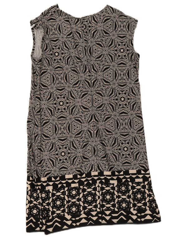 Wallis Γυναικείο Αμάνικο Φόρεμα Shift UK 12 Medium μαύρο γεωμετρικό πολυεστέρα