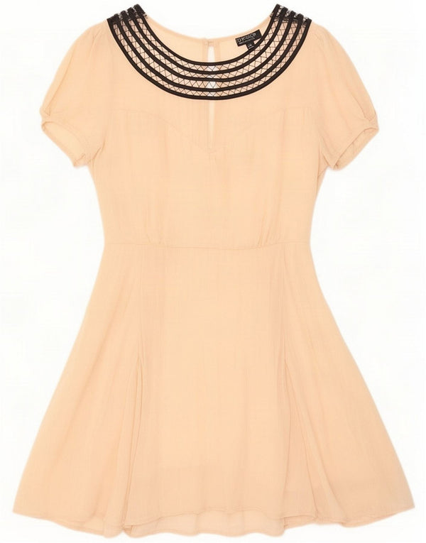 Topshop Γυναικείο φόρεμα A-Line UK 8 Small Beige ριγέ βισκόζη