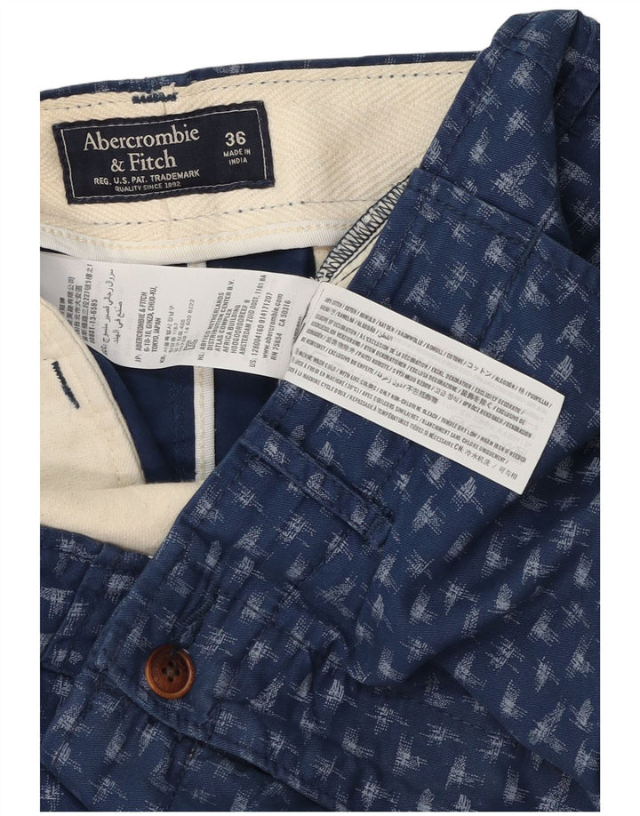 Abercrombie & Fitch Ανδρικό σορτς Chino με αφηρημένο σχέδιο W36 μεγάλο μπλε ναυτικό
