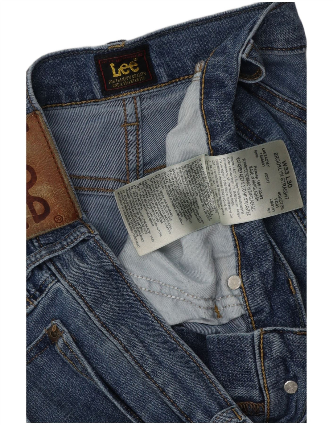 Lee Mens Brooklyn Straight Jeans W33 L30 Blue