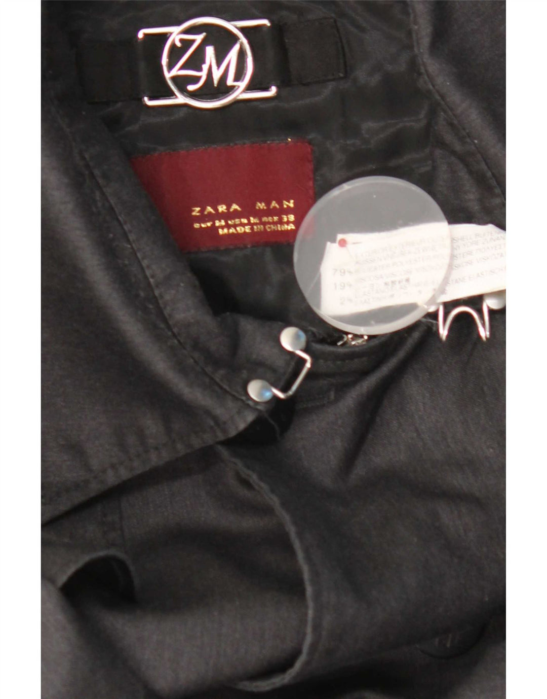 Zara Ανδρικό μπουφάν με διπλό στήθος UK 38 Medium Grey Polyester