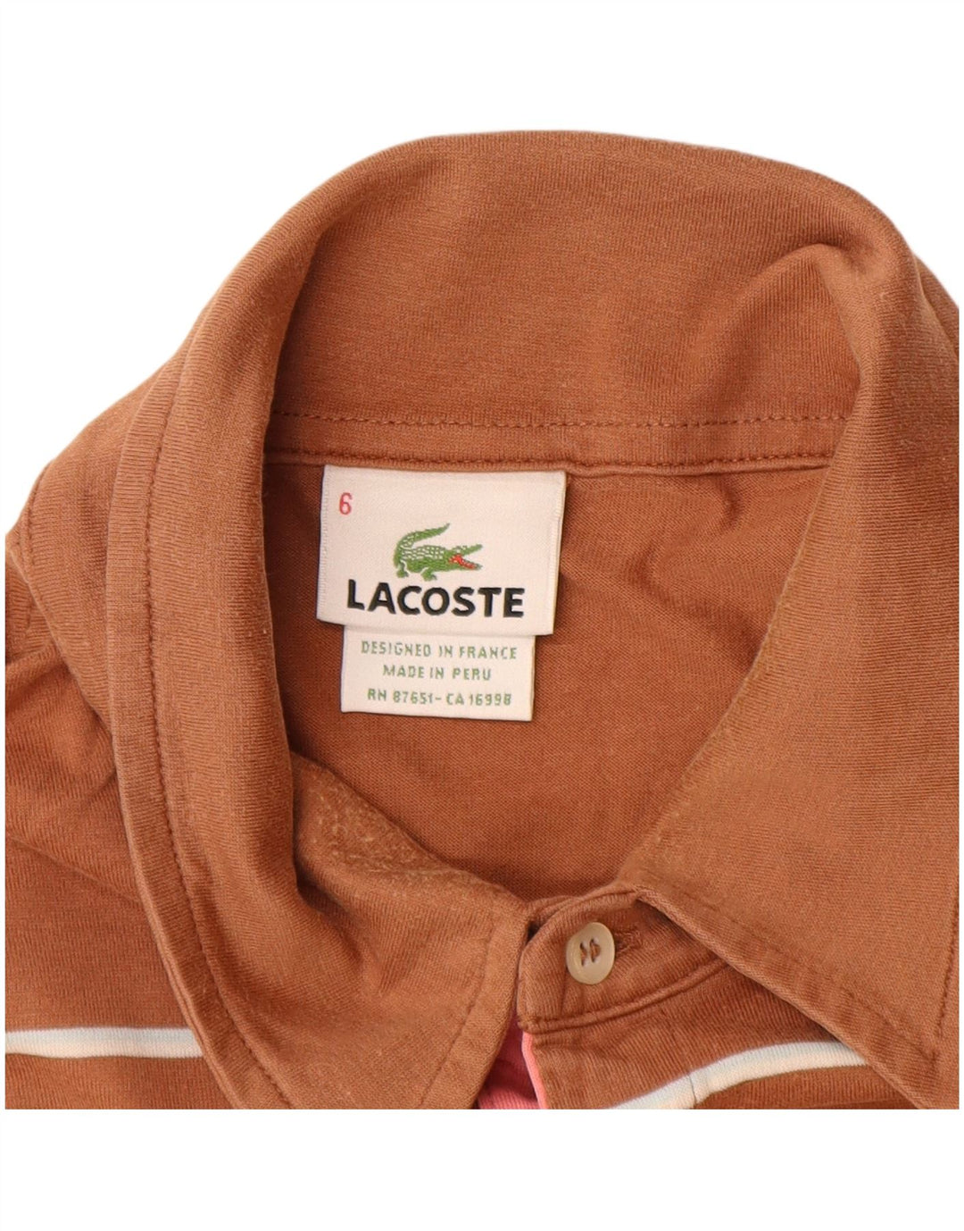 Ανδρικό μπλουζάκι πόλο Lacoste 6 XL Καφέ βαμβακερό ριγέ