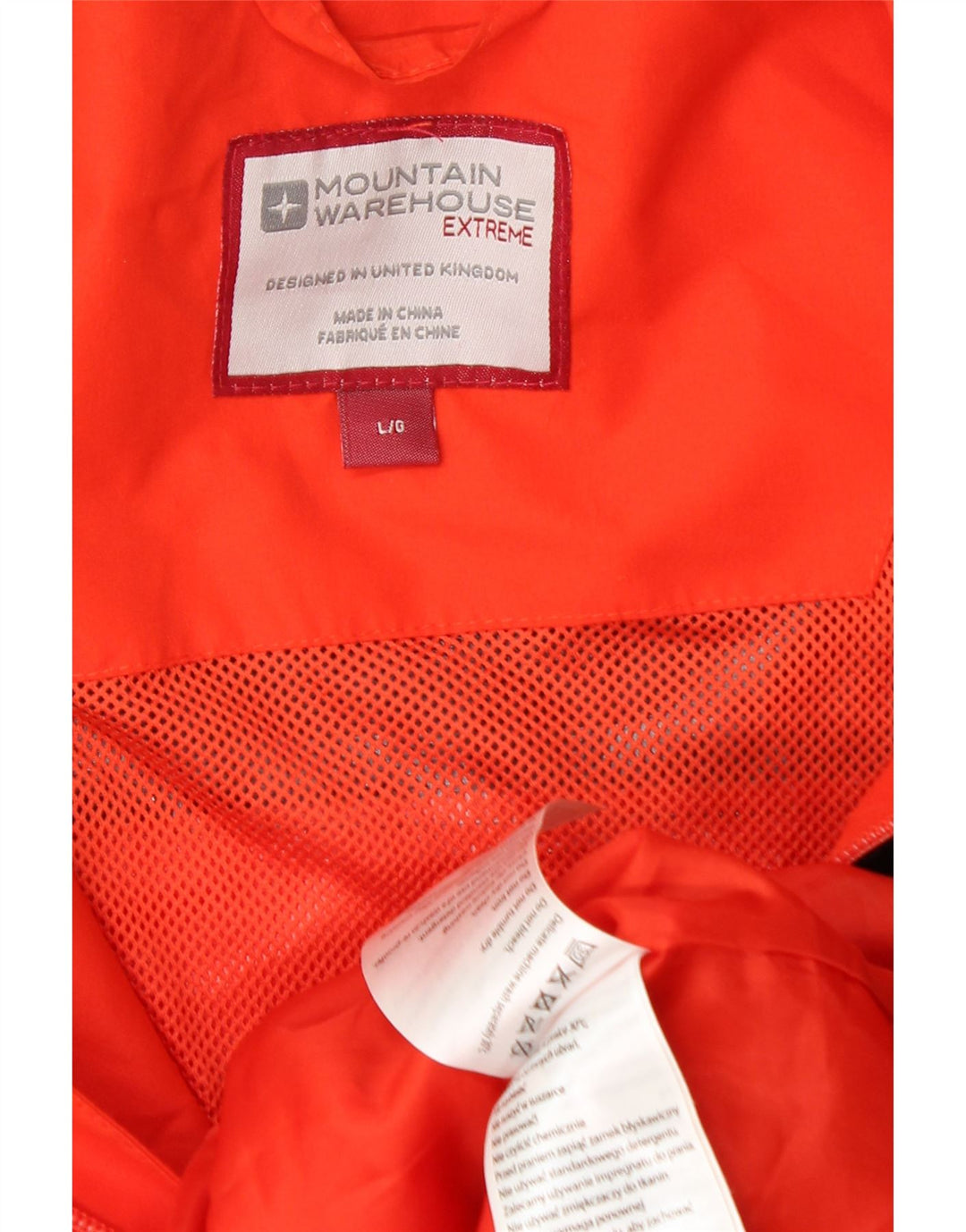 MOUNTAIN WAREHOUSE Ανδρικό μπουφάν βροχής με κουκούλα UK 40 Large Orange Colourblock