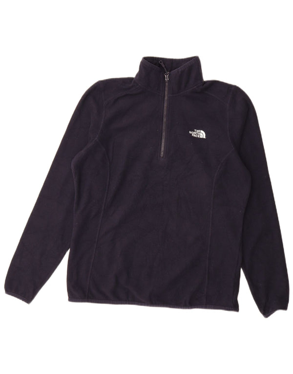 The North Face Womens Zip Neck Fleece Jumper UK 16 Large Navy Blue