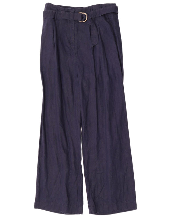 Marks & Spencer Γυναικεία ψηλόμεση casual παντελόνι UK 14 Large W32 L32 Navy
