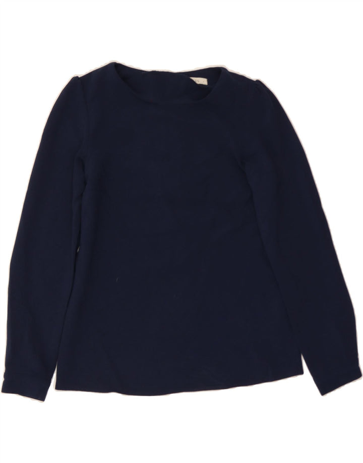 OASIS Womens Top Long Sleeve UK 8 Small  Navy Blue Polyester Vintage Oasis and Second-Hand Oasis from Messina Hembry 
