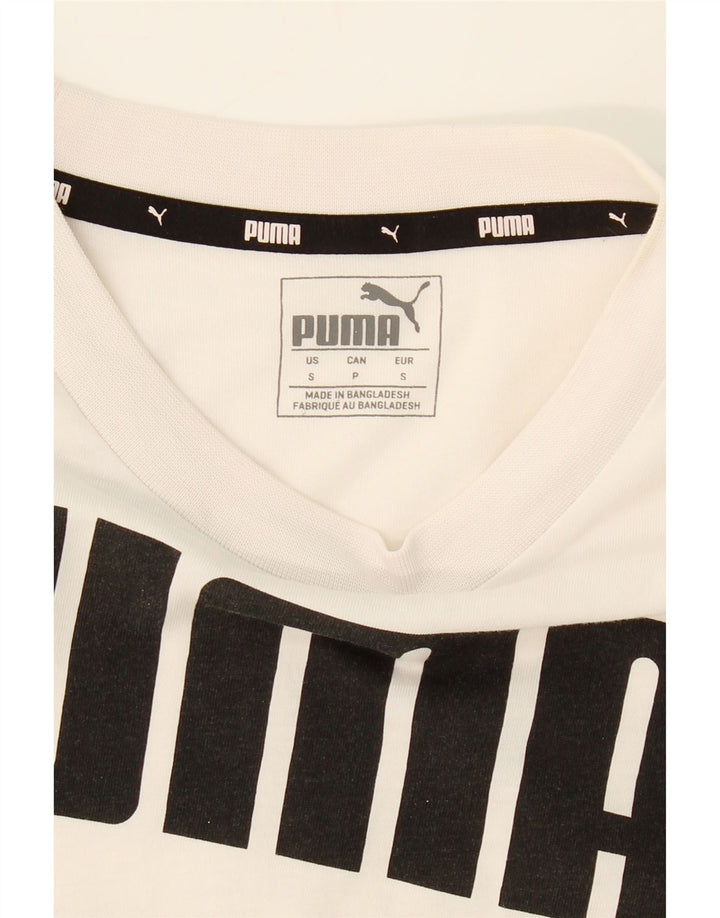 PUMA Mens Graphic T-Shirt Top Small White Cotton Vintage Puma and Second-Hand Puma from Messina Hembry 