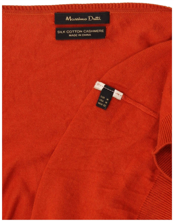 Massimo Dutti Γυναικείο ασύμμετρο ανοιχτό πουλόβερ UK 14 Medium Orange