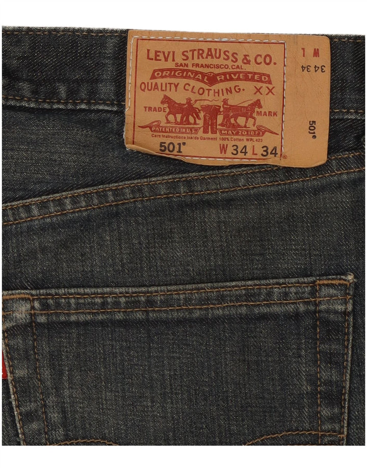 Ανδρικό τζιν σορτς LEVI'S 501 W34 μεγάλο μπλε βαμβακερό