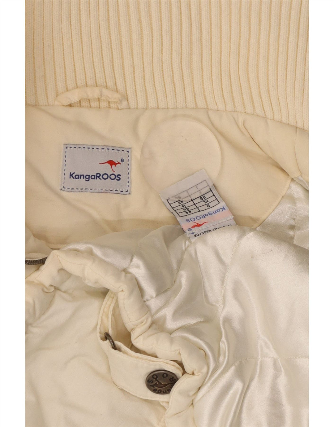 KANGAROOS Γυναικείο μπουφάν με επένδυση UK 18 XL Λευκό βαμβακερό