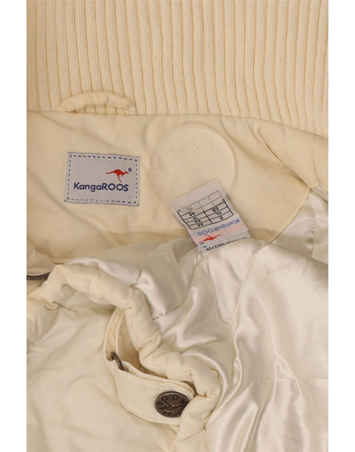 KANGAROOS Γυναικείο μπουφάν με επένδυση UK 18 XL Λευκό βαμβακερό