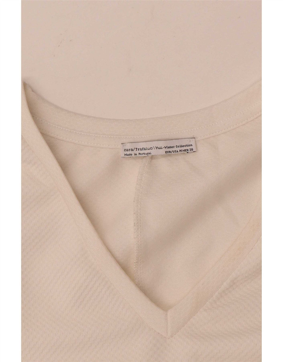 Zara Γυναικείο τοπ Trafaluc μακρυμάνικο UK 14 Medium Off White