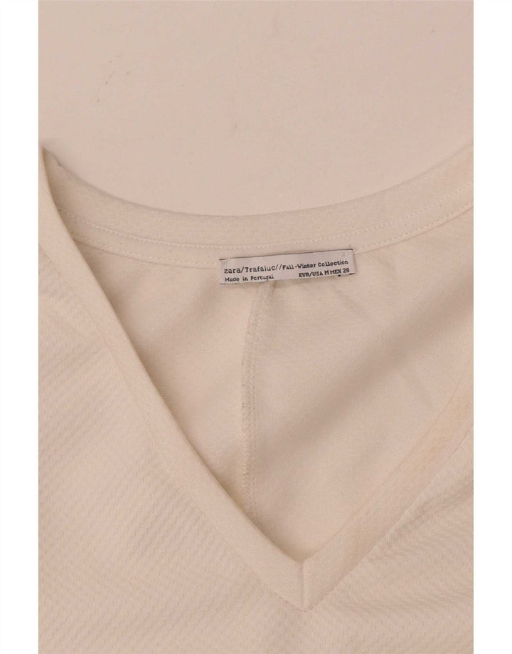 Zara Γυναικείο τοπ Trafaluc μακρυμάνικο UK 14 Medium Off White