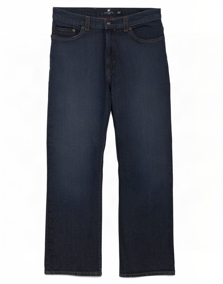 Marks & Spencer Mens Blue Harbor Straight Jeans W32 L29 Navy Cotton