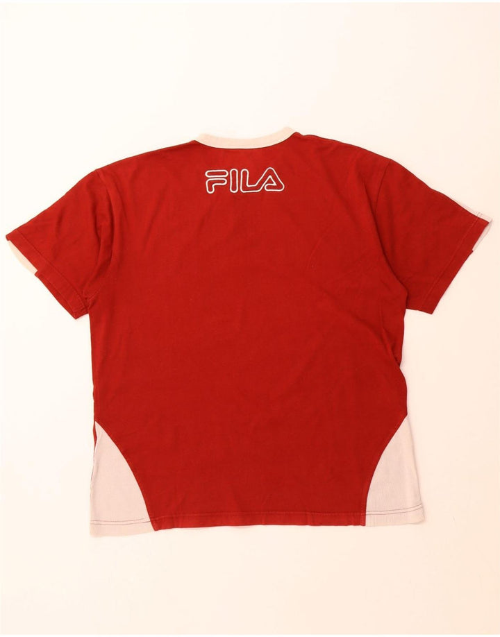 Ανδρικό γραφικό μπλουζάκι FILA Top Medium Red Colourblock