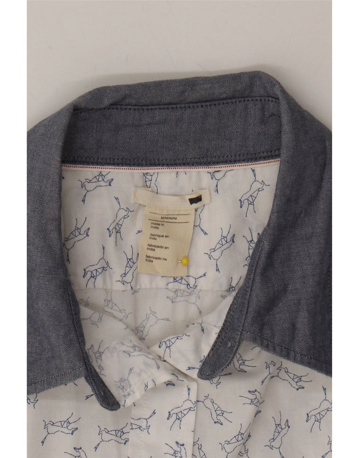 LEVI'S Womens Shirt Medium White Animal Print Cotton Vintage Levi's and Second-Hand Levi's from Messina Hembry 