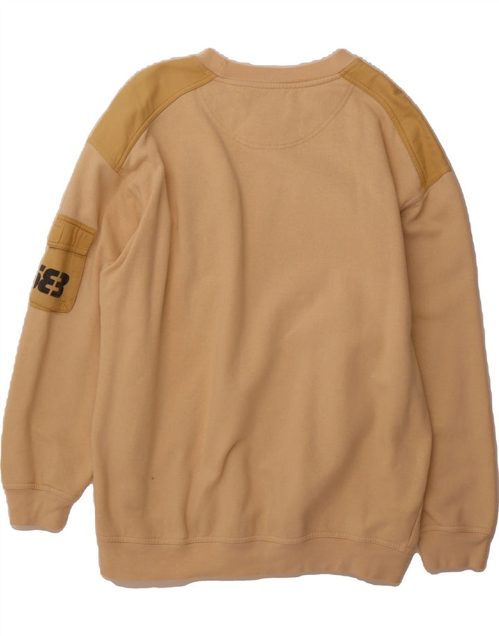 VINTAGE Mens Graphic Sweatshirt Jumper Large Beige Cotton Vintage Vintage and Second-Hand Vintage from Messina Hembry 