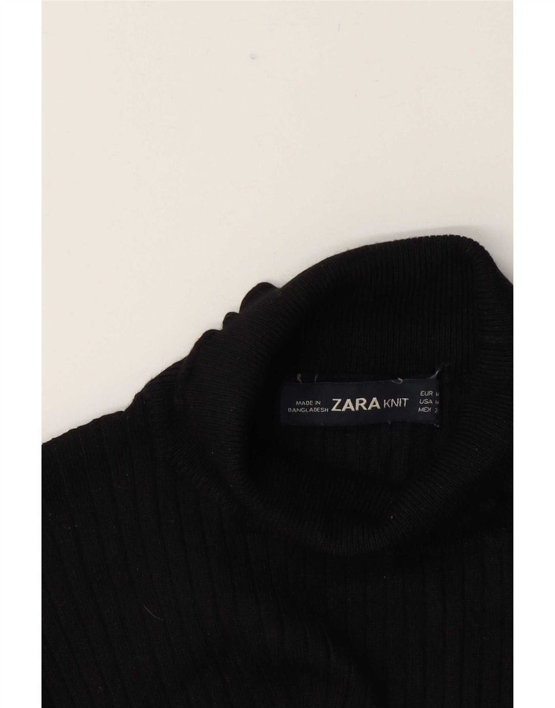Zara Γυναικεία μπλούζα με ρολό τοπ UK 12 Medium Black