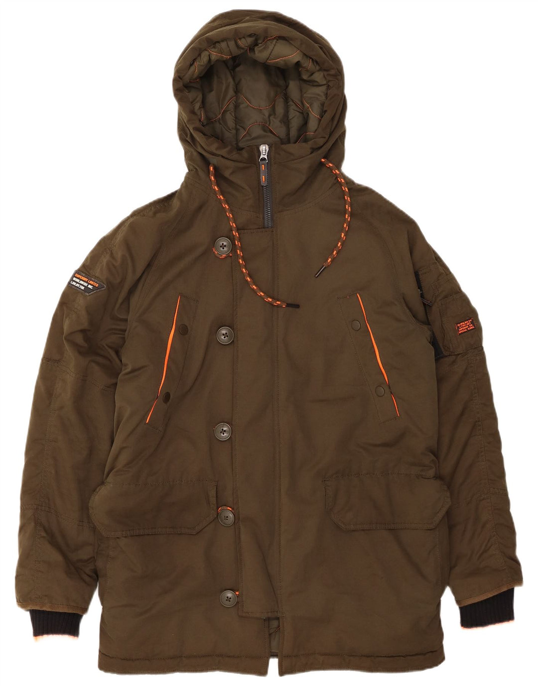 Ανδρικό μπουφάν Parka με κουκούλα SUPERDRY UK 38 Medium Khaki Polyester