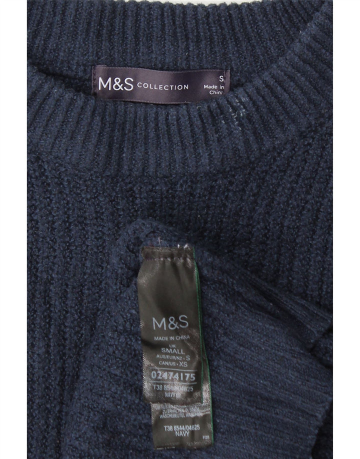 Marks & Spencer Womens Crop Oversized Vest Tank Top 10 Small Navy Blue