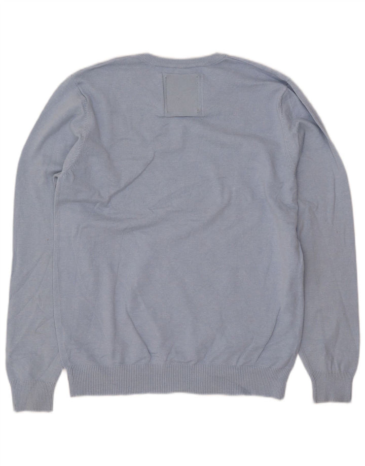 JACK & JONES Ανδρικό πουλόβερ με λαιμόκοψη με λαιμόκοψη μεγάλο μπλε ακρυλικό
