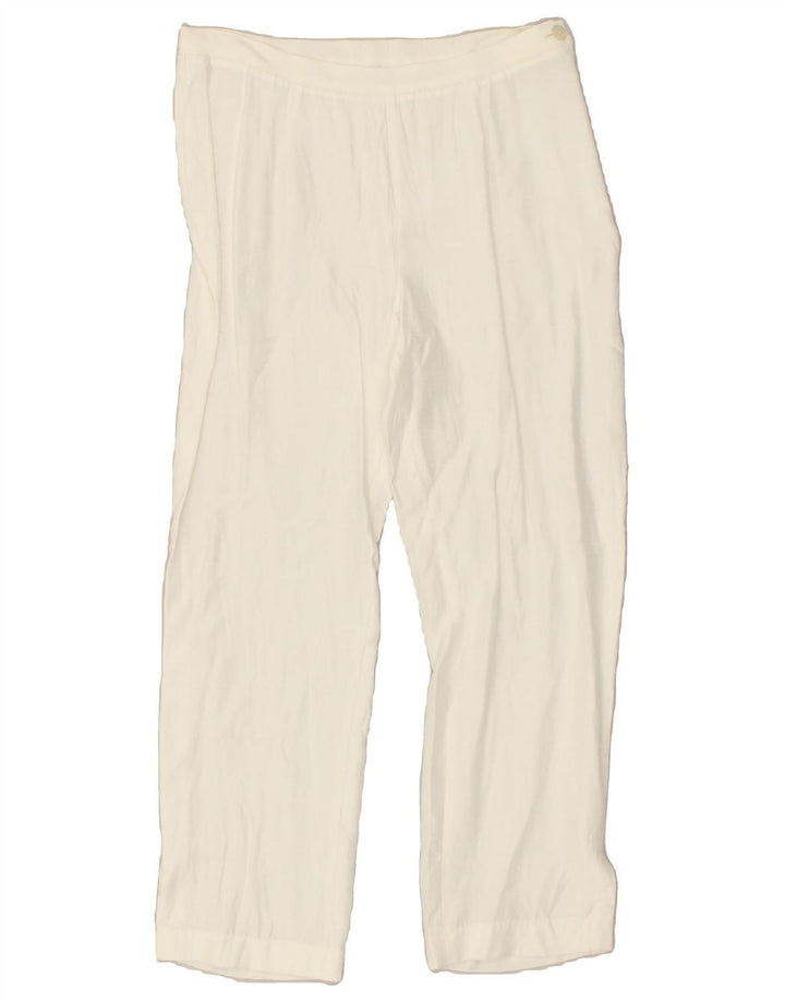 VINTAGE Womens Straight Suit Trousers EU 36 Small W28 L25 White | Vintage Vintage | Thrift | Second-Hand Vintage | Used Clothing | Messina Hembry 
