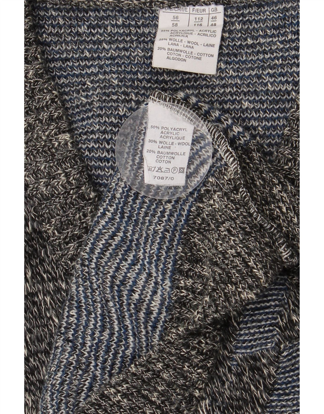 VINTAGE Ανδρικό πουλόβερ με λαιμόκοψη UK 46/48 2XL πολύχρωμο γεωμετρικό