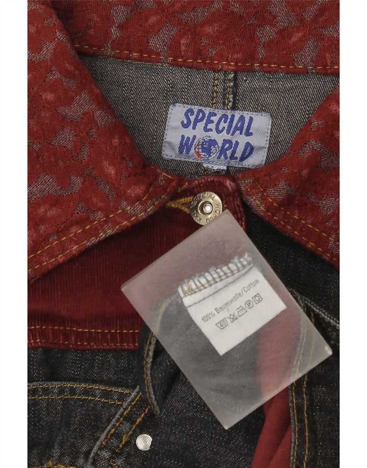 Vintage Γυναικείο Τζιν Μπουφάν UK 18 XL Μπλε Βαμβακερό Patchwork