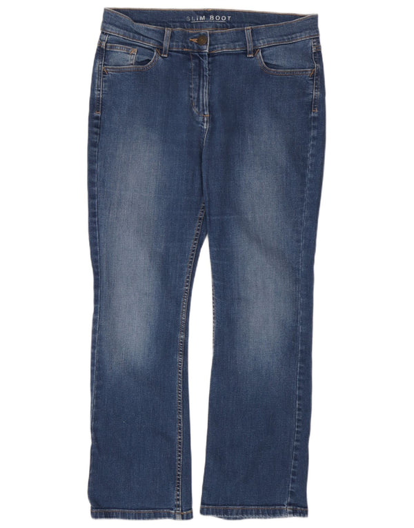 Marks & Spencer Γυναικεία Slim Bootcut Jeans UK 14 Large W34 L28 Blue Cotton