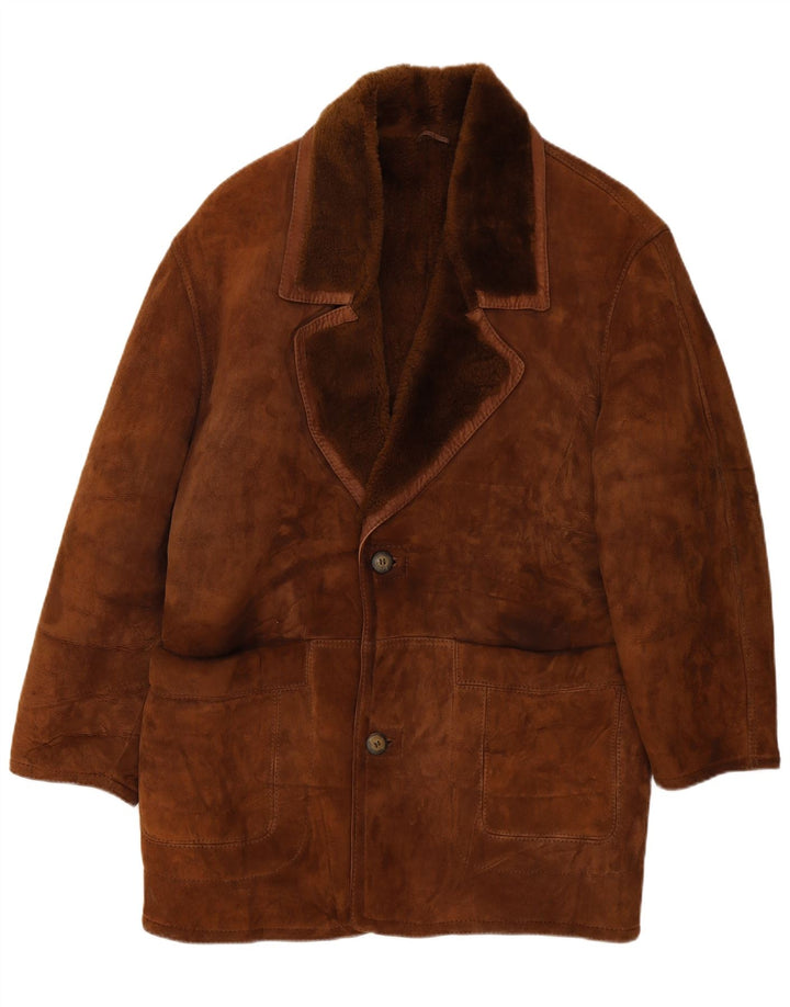 Vintage Ανδρικό παλτό Shearling UK 40 Large Brown