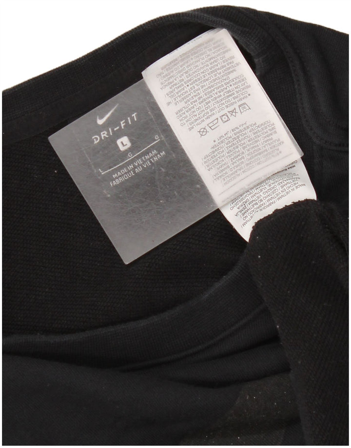 Γυναικείο Nike Dri Fit γραφικό φούτερ μεγάλου μεγέθους Jumper UK 16 μεγάλο μαύρο