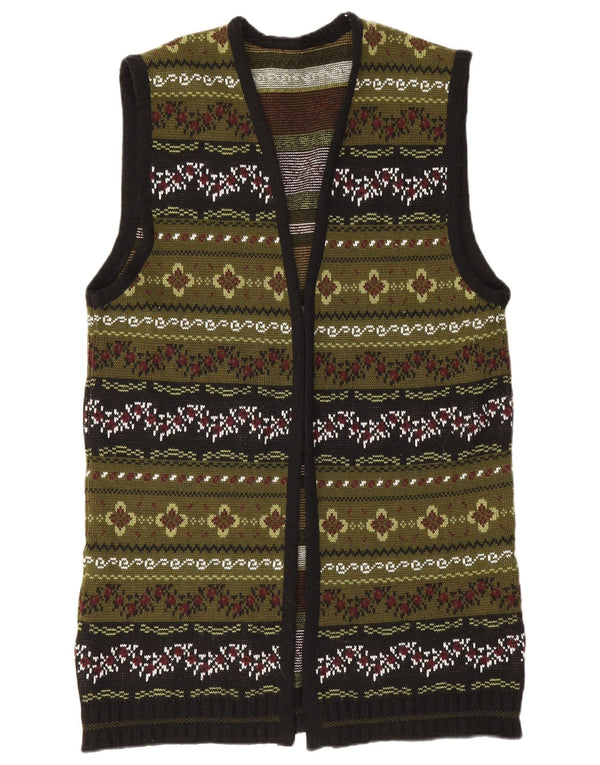 Vintage γυναικείο αμάνικο πουλόβερ με ζακέτα UK 12 Medium Green