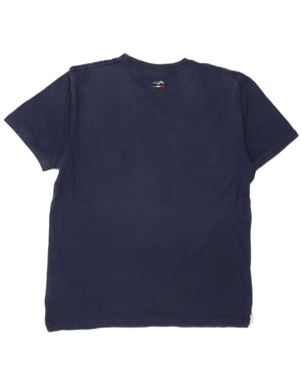 Lotto Ανδρικό T-Shirt Top 2XL Navy Blue ριγέ βαμβακερό