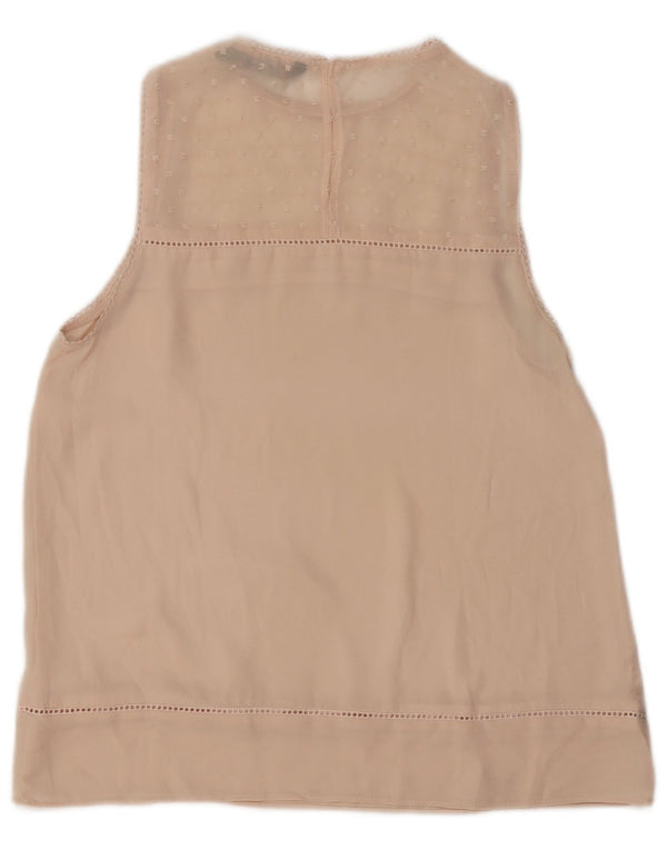 ZARA Γυναικεία Oversized See Through Αμάνικη Μπλούζα Top UK 6 XS Beige